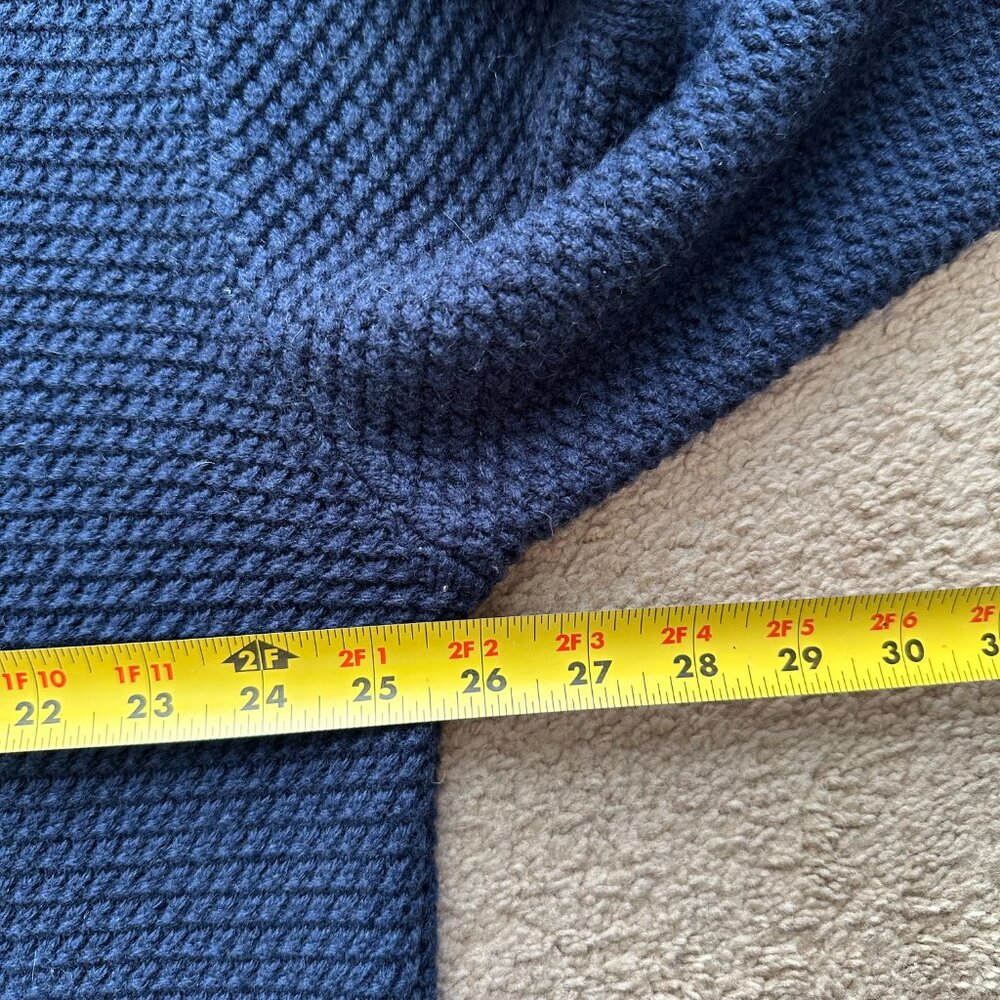 Joseph Abboud Sweater Mens 4X Wool Blend Cowl Neck Navy Blue Pullover Cableknit - Picture 9 of 10